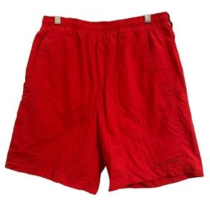 Columbia Backcast III Water Shorts Red Fishing Swim Trunks Size Small